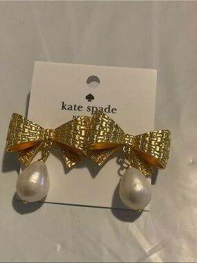 Kate spade bow pearl earrings